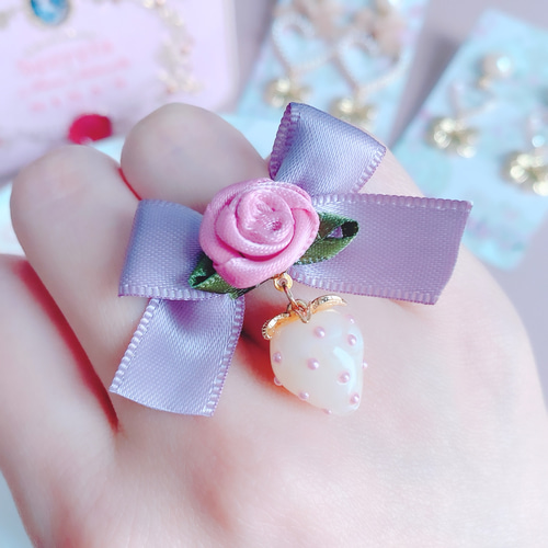 フレンチローズといちごのリング 指輪 / 量産型 量産 ロリィタ