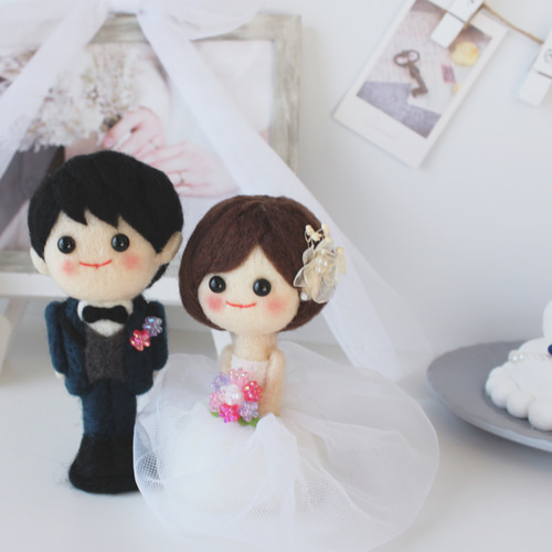 受注製作 幸せを運ぶウェディングフェルトドール wedding doll 結婚式