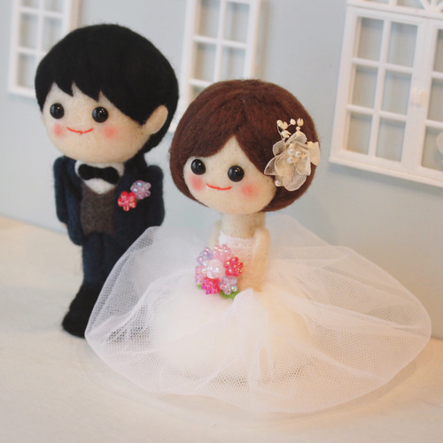 受注製作 幸せを運ぶウェディングフェルトドール wedding doll 結婚式