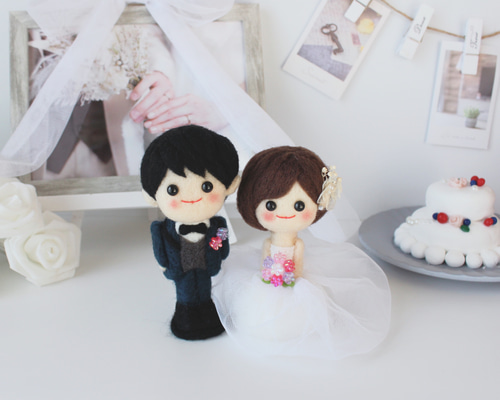 受注製作 幸せを運ぶウェディングフェルトドール wedding doll 結婚式