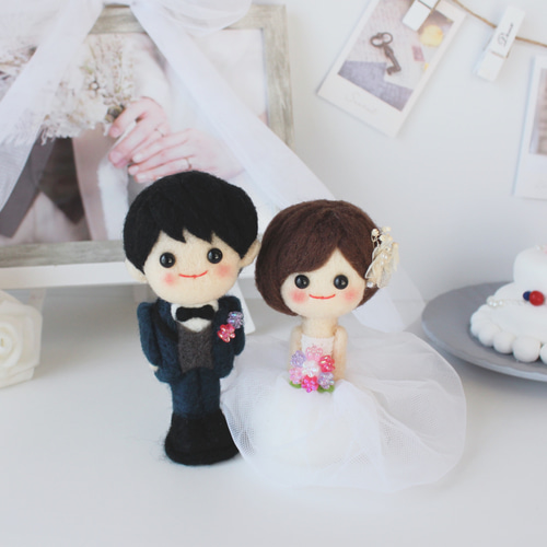 受注製作 幸せを運ぶウェディングフェルトドール wedding doll 結婚式