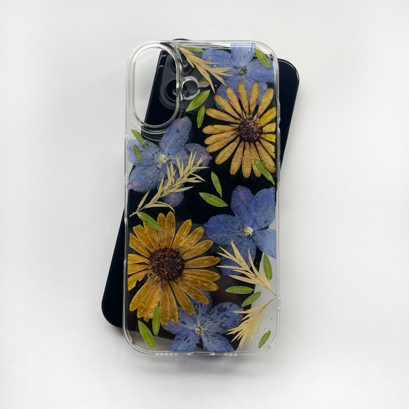 押し花スマホケース　全機種対応　手帳型ケース　ソフトケース　iphoneケース　花　メンズ　男性 4枚目の画像