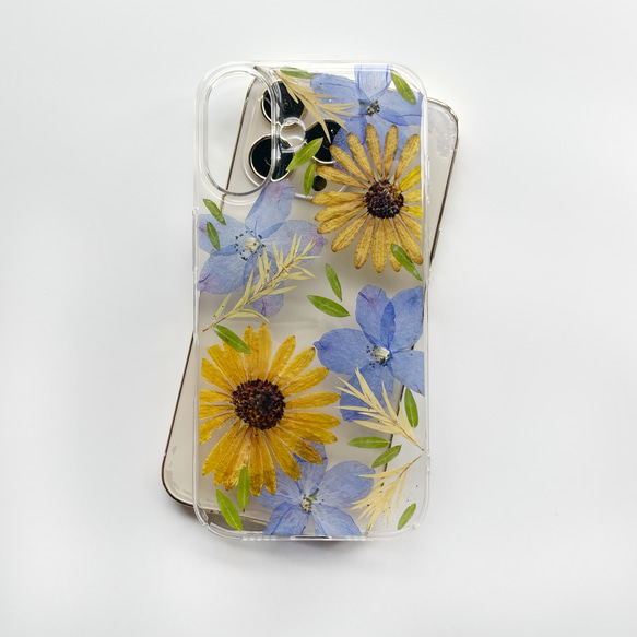 押し花スマホケース　全機種対応　手帳型ケース　ソフトケース　iphoneケース　花　メンズ　男性 3枚目の画像
