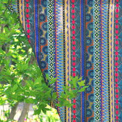 のれん☆インド綿☆ハンドメイド☆ポップなプリント「レトロフラワー