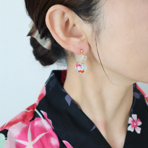 夏祭り・浴衣に＞ 金魚ピアス/イヤリング ピアス（その他） flower