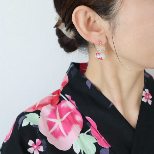 夏祭り・浴衣に＞ 金魚ピアス/イヤリング ピアス（その他） flower