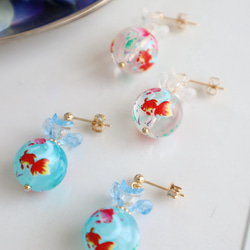＜夏祭り・浴衣に＞ 金魚ピアス/イヤリング 10枚目の画像