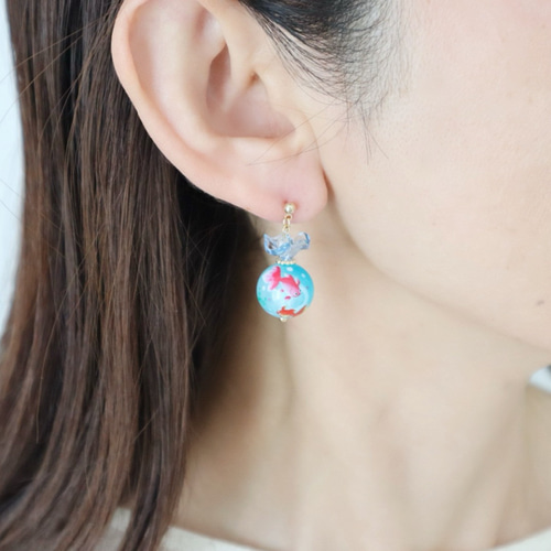 夏祭り・浴衣に＞ 金魚ピアス/イヤリング ピアス（その他） flower