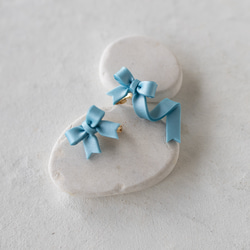 【期間限定】ひらひらリボンイヤーカフセット/ ウィスパーブルー 9枚目の画像
