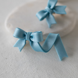 【期間限定】ひらひらリボンイヤーカフセット/ ウィスパーブルー 5枚目の画像