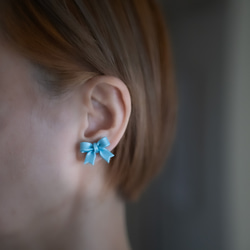 【期間限定】ひらひらリボンイヤーカフセット/ ウィスパーブルー 2枚目の画像