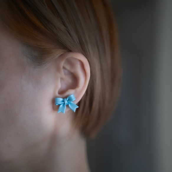【期間限定】ひらひらリボンイヤーカフセット/ ウィスパーブルー 2枚目の画像