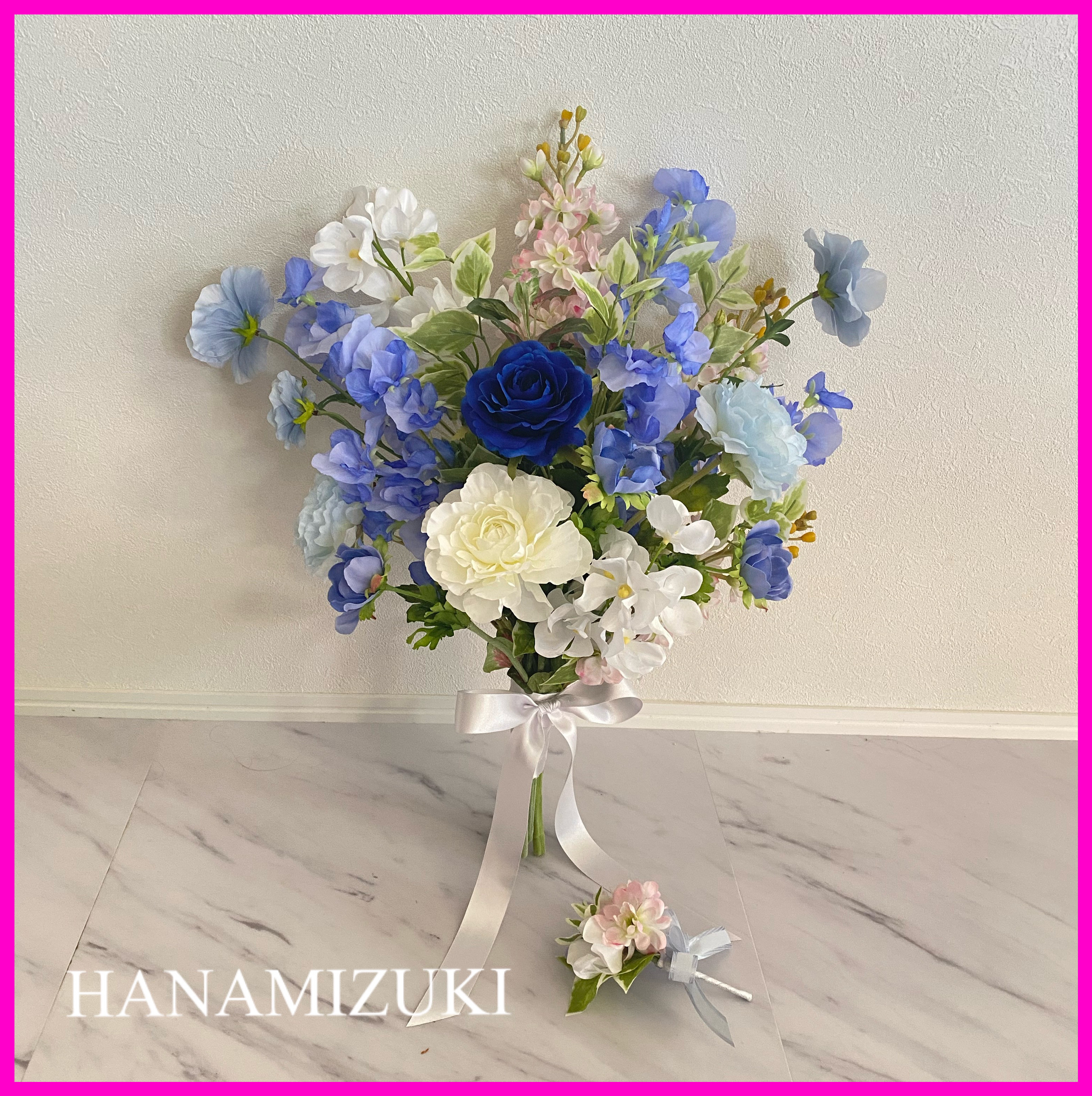 【受注制作】ブルー系 夏ブーケ サマーブーケ ブーケ クラッチブーケ