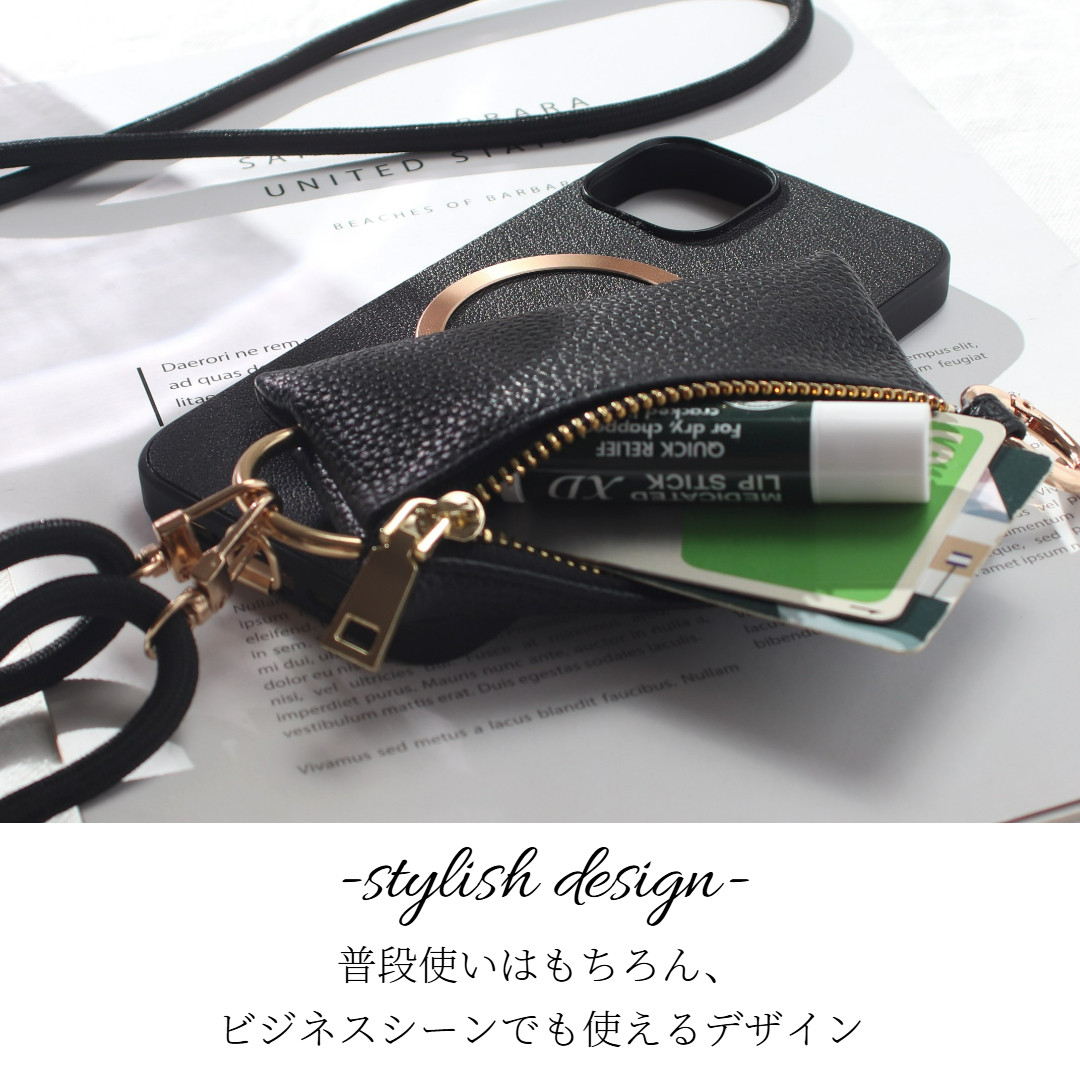 iphone13 ケース レザー 小銭入れ付き 13mini 13Pro MAX ストラップ カード収納 本革 お財布