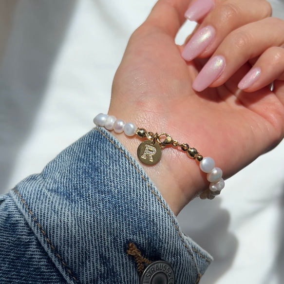 Sy2 bracelet                   パールブレスレット　ブレスレット　イニシャル　パール 1枚目の画像