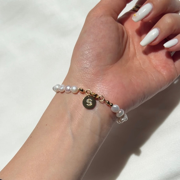 Sy2 bracelet                   パールブレスレット　ブレスレット　イニシャル　パール 9枚目の画像