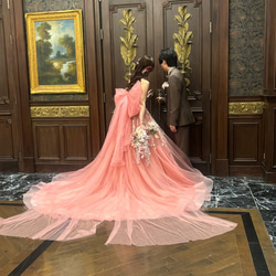 ウェディング前撮り チュール カラードレス ピンク 前撮り カラードレス ピンク チュール ウエディング - メルカリ