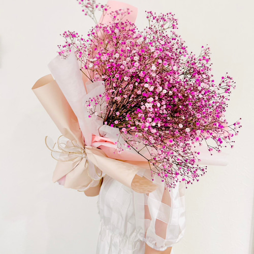 かすみ草フライングブーケ かすみ草ブーケ - naturalflowers | minne byGMOペパボ 国内最大