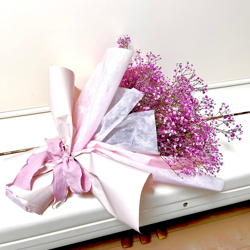 ピンクかすみ草ブーケ♡かすみ草の花束♡お誕生日プレゼント