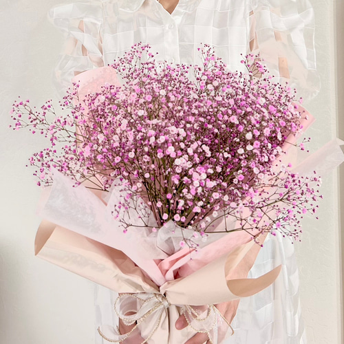 ピンクかすみ草ブーケ♡かすみ草の花束♡お誕生日プレゼント ブーケ