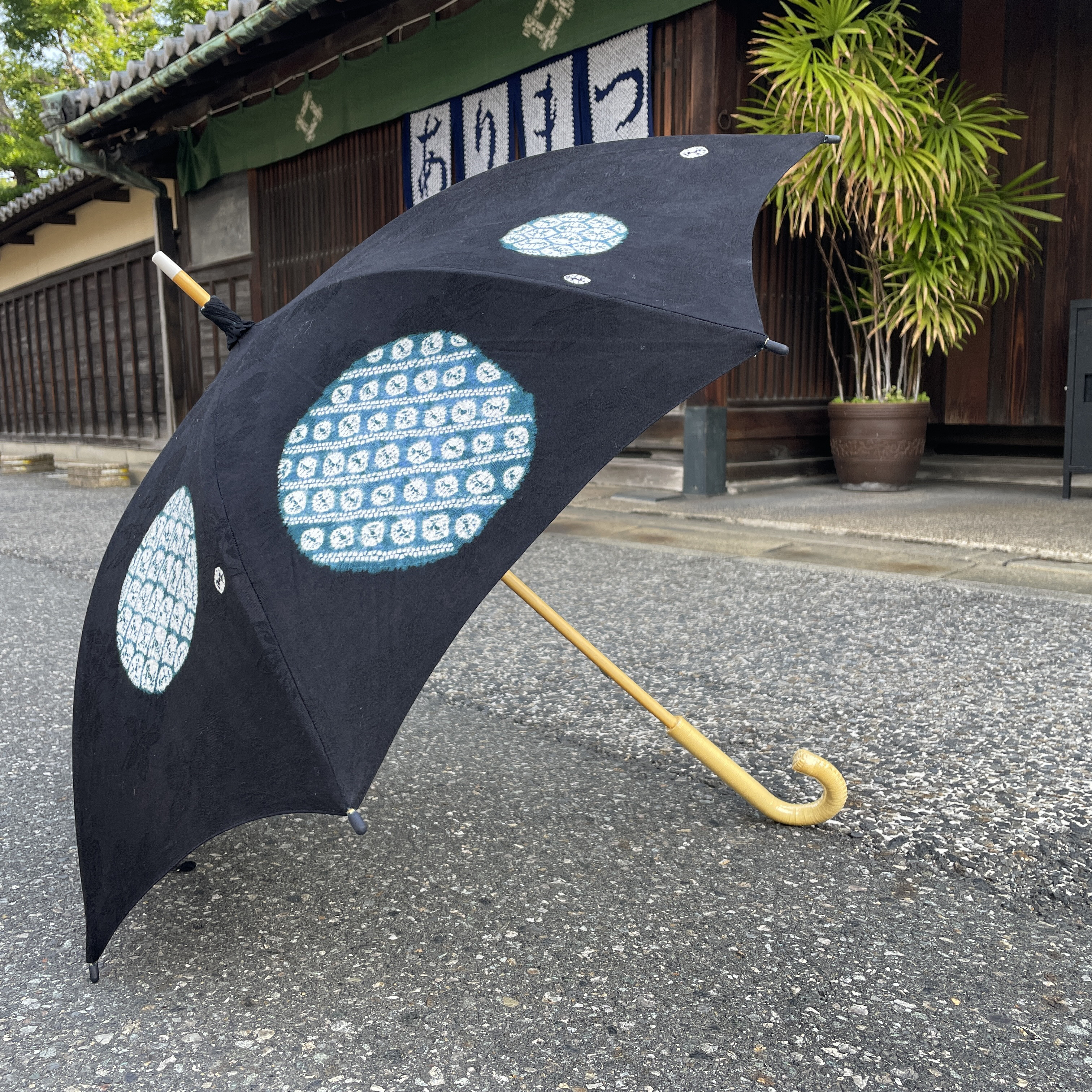 有松絞り日傘  〜蒼の雫〜