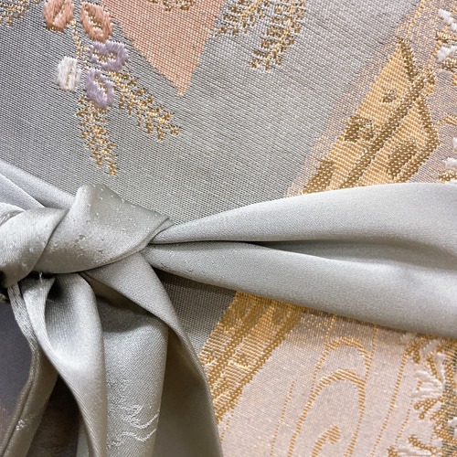 銀糸煌めく刺繍帯 サッシュベルト高級感抜群 刺繍帯 W55〜75cm 高級帯