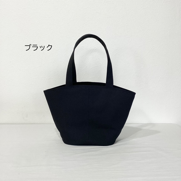 8号帆布バケツ型トートバッグ＊生成り＊ブラック＊ブラウン＊ピンク＊グリーン 6枚目の画像