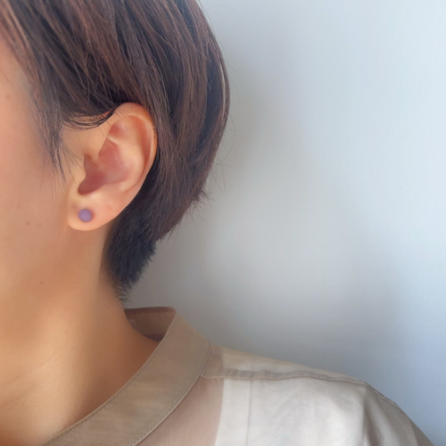 専用 A13 透明感グレープアゲートピアス Pierce / Petit Grape（large） - YUKI FUJISAWA online store