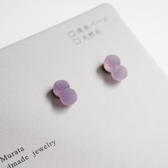 グレープアゲート パープル ピアス 【999】 ピアス（スタッド・一粒