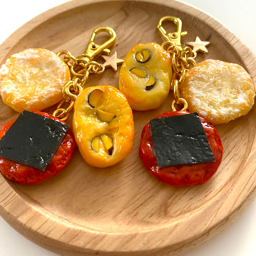 格安新品  おせんべい おかき フェイクフード 食品サンプル ミニチュア ピアス