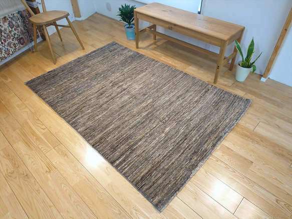 天然無染ラグガゼニラハットランナー200×64 ブラウングラデーション