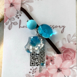 じゃらじゃら  ヘアゴム  パワーストーン  ターコイズ☆ b2968e3e5427c43091cbb7701bf121