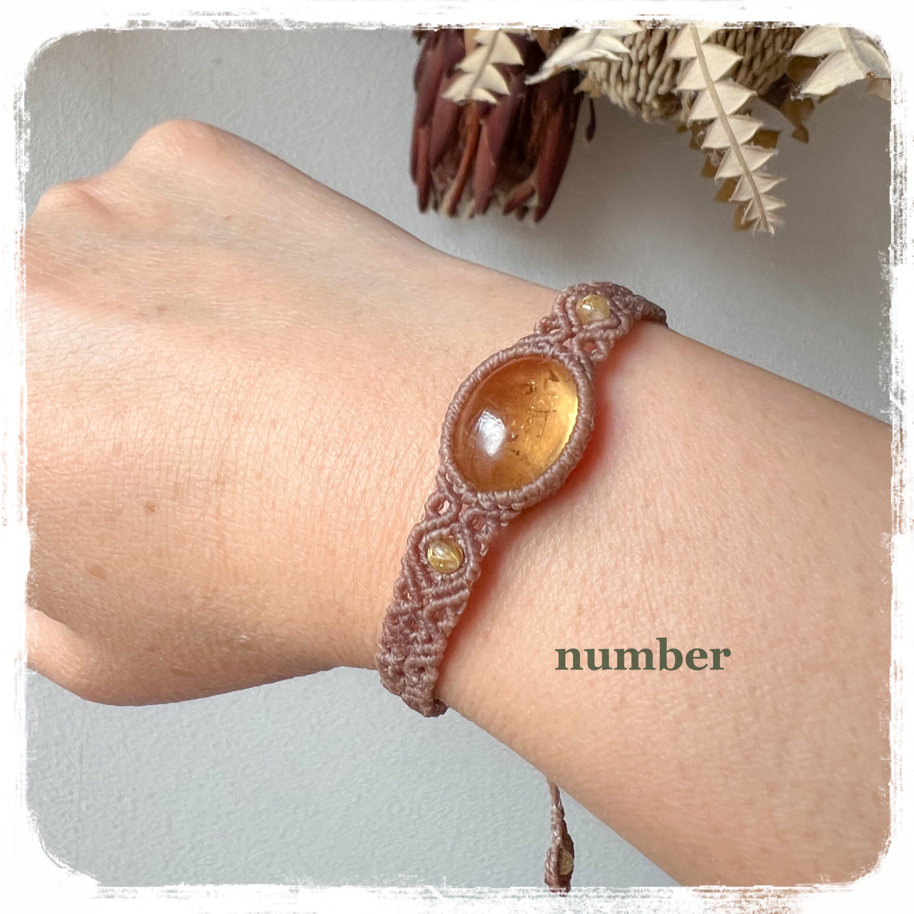 ★まるで黄金糖★シトリンのマクラメブレスレット★