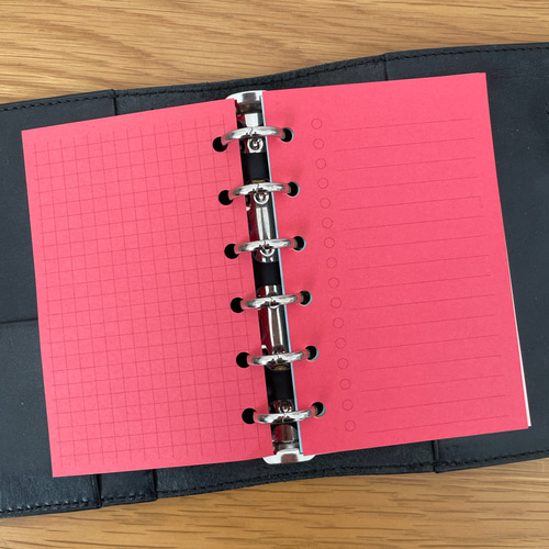 カラーリフィル《無地》/システム手帳リフィル/ミニ6/色上質紙 手帳