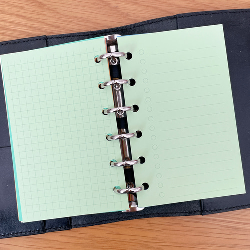 カラーリフィル《無地》/システム手帳リフィル/ミニ6/色上質紙 手帳