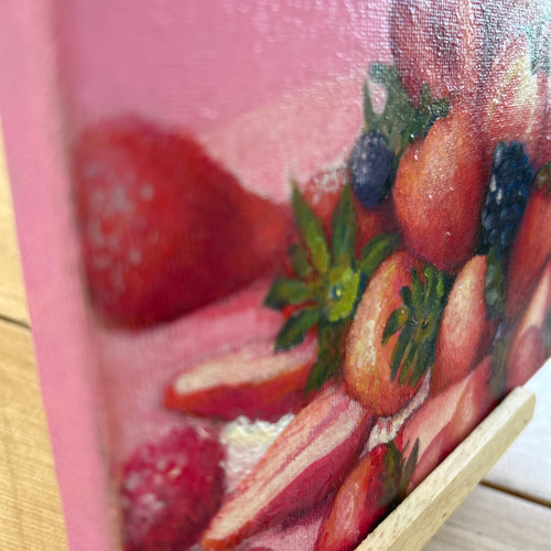 ベリーベリー＊アクリル画 キャンバスSM いちごの絵 原画 送料無料