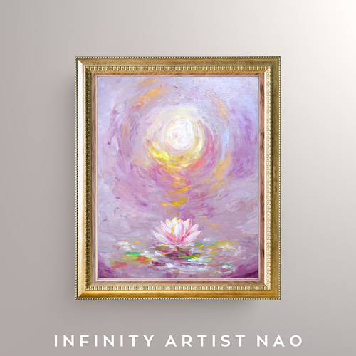 1点物再販無し】F10 睡蓮 蓮 ピンク 瞑想 花 絵 絵画 運気