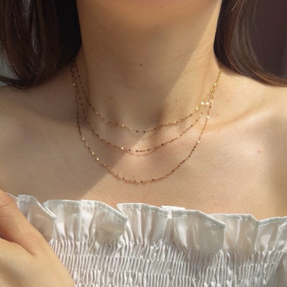 【好きな長さ・イニシャルでオーダー】　　ネックレス　チェーン　錆びない　金アレ対応 13枚目の画像