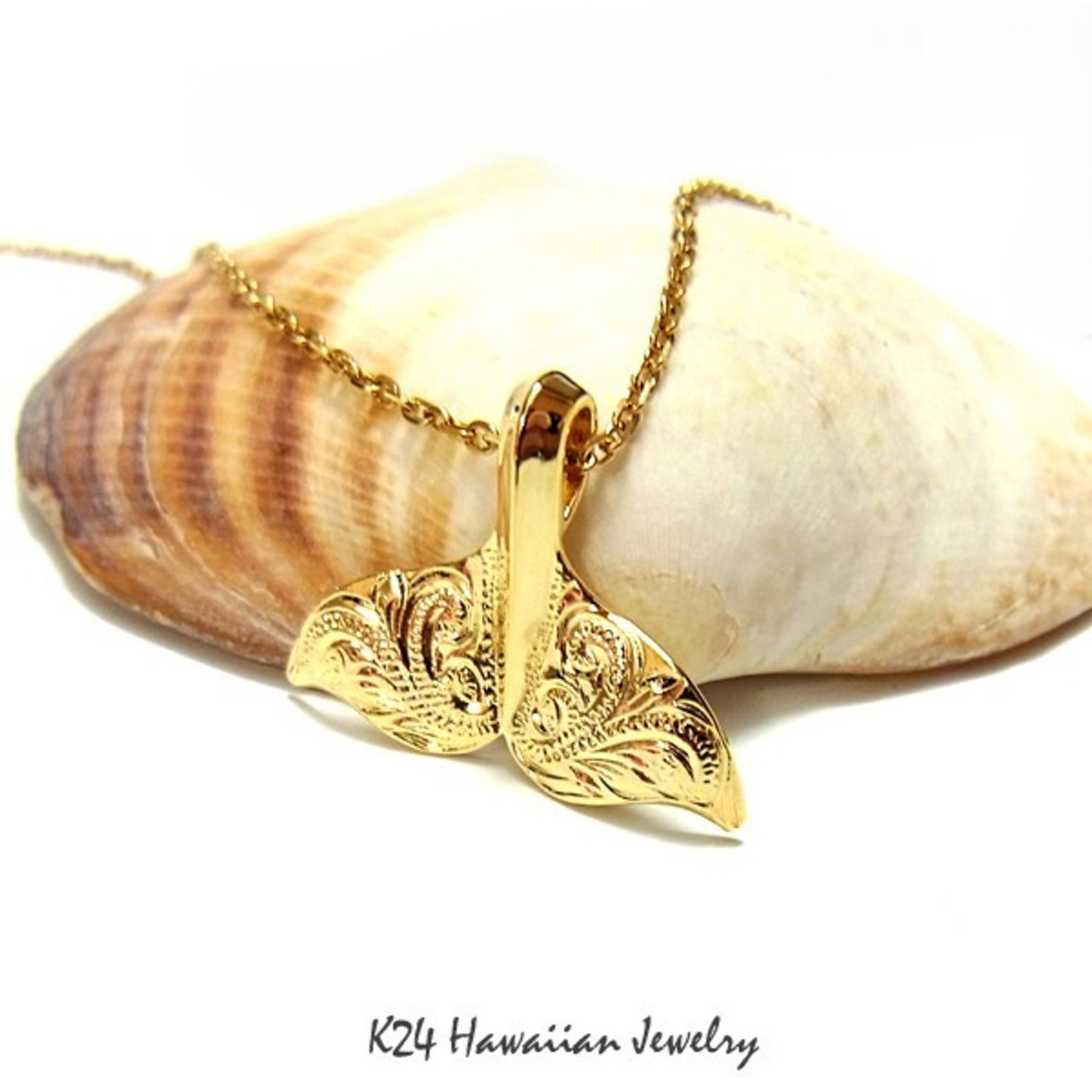 ハワイアンジュエリー K24 純金 コーティング  プルメリアネックレス