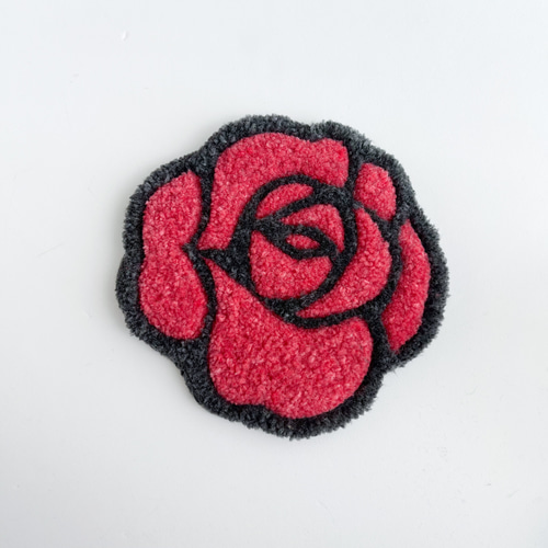 ラグマット　バラ　Rose 薔薇ラグ【レッド】 カーペット・絨毯・ラグ・マット にゃむにゃむ