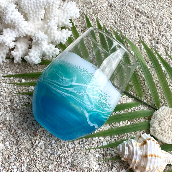 海アート グラス レジンアート 海を感じるグラス C グラス Calm time