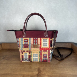 ハンドメイドパッチワークサンプラーかぼちゃ紐付きトートバッグ ハンドメイドパッチワークサンプラーかぼちゃ紐付きトートバッグ