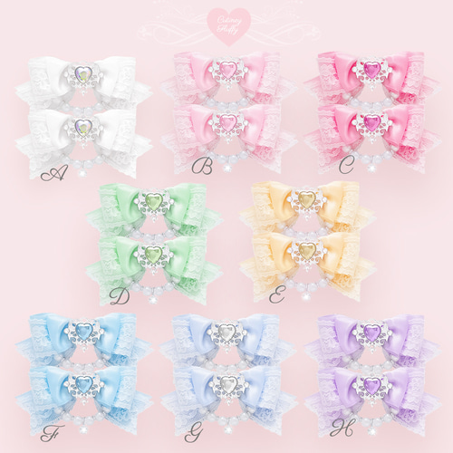 ヘアクリップ リボン 量産型 地雷 推し色 魔法少女 夢かわいい