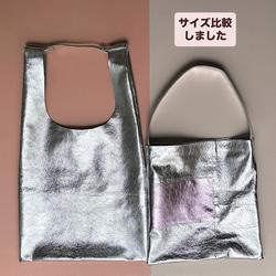 【新作】うすくて軽いワンハンドルバッグ　メタリックレザー 16枚目の画像