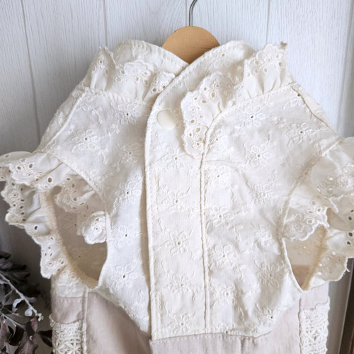 きれいめナチュラルレーシーコットンワンピースドレス/犬服猫服