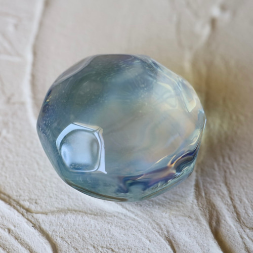 八彩のしずく ～ 八角形のリラックスガラス玉（波紋・水面模様