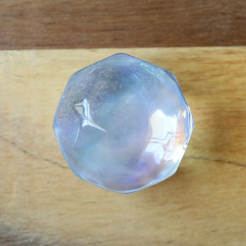 八彩のしずく ～ 八角形のリラックスガラス玉（波紋・水面模様