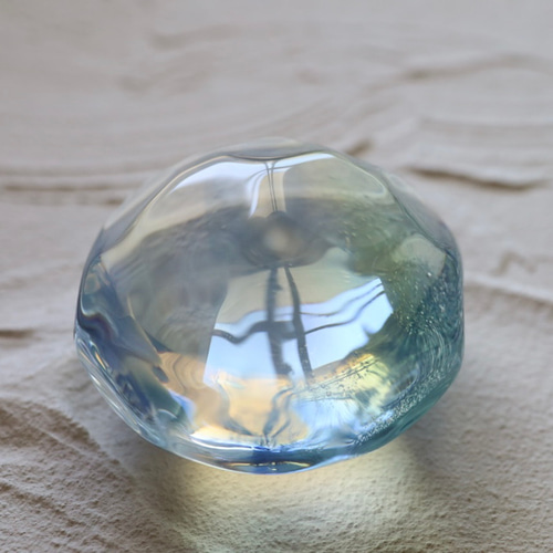 八彩のしずく ～ 八角形のリラックスガラス玉（波紋・水面模様
