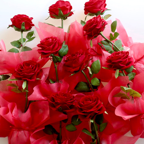 ずっと咲いてる》赤い薔薇の一輪アレンジ/アーティフィシャルフラワー