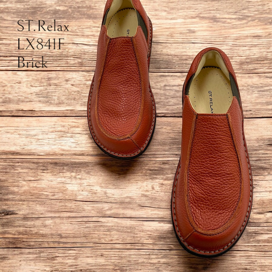St.Relax◆体に優しいコンフォートシューズ／LX841F／サイドゴアシューズ／レディス／Brick／ブリック／シボ